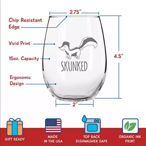 NWT DU VINO Funny Stemless Wine Glass Set - Picture 4 of 5